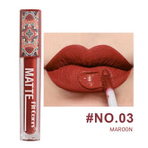 6 Vibrant Waterproof Matte Liquid Lipsticks - Bohemian Velvet Clay Texture for Long-Lasting, Non-Stick Finish - 03